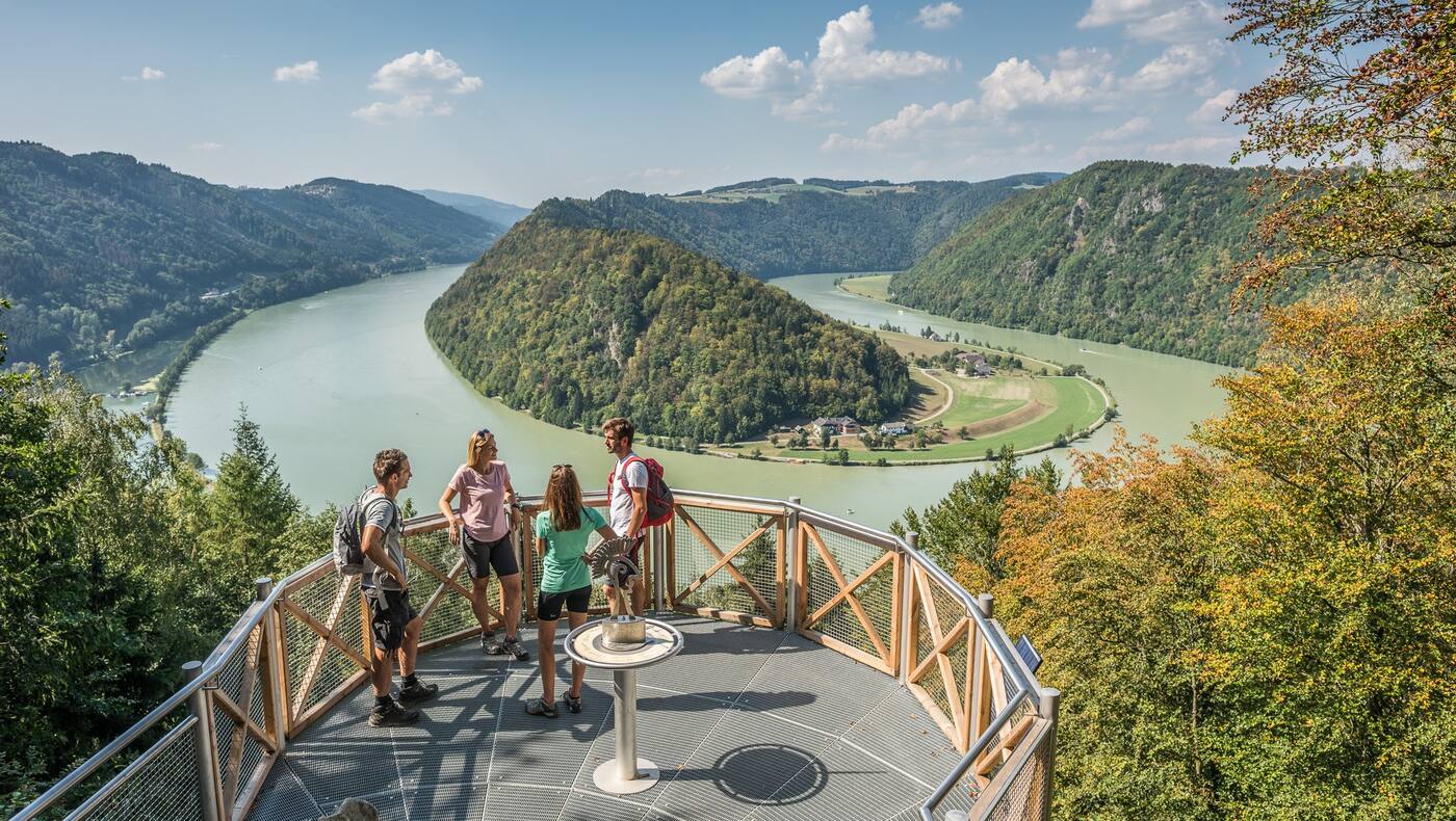 Donausteig - Blick auf die bekannten Schlögener Schlinge