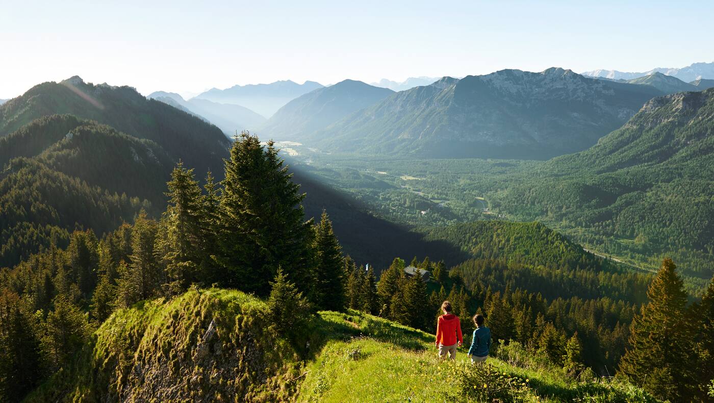 Das Panorama der Ammergauer Alpen.