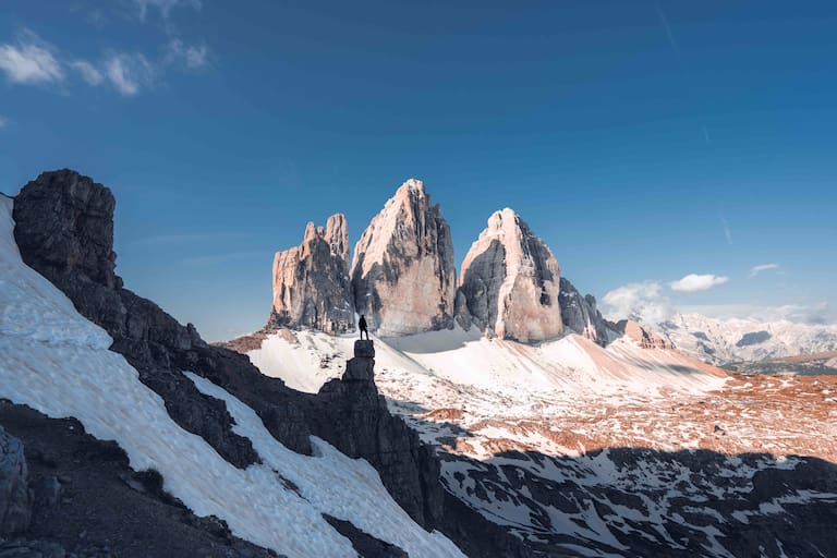 Spektakuläre Naturkulisse: Die Drei Zinnen in den Dolomiten