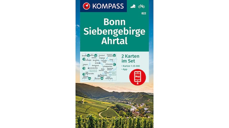 Die passende Wanderkarte zur Tour: Bonn, Siebengebirge, Ahrtal Wk 822