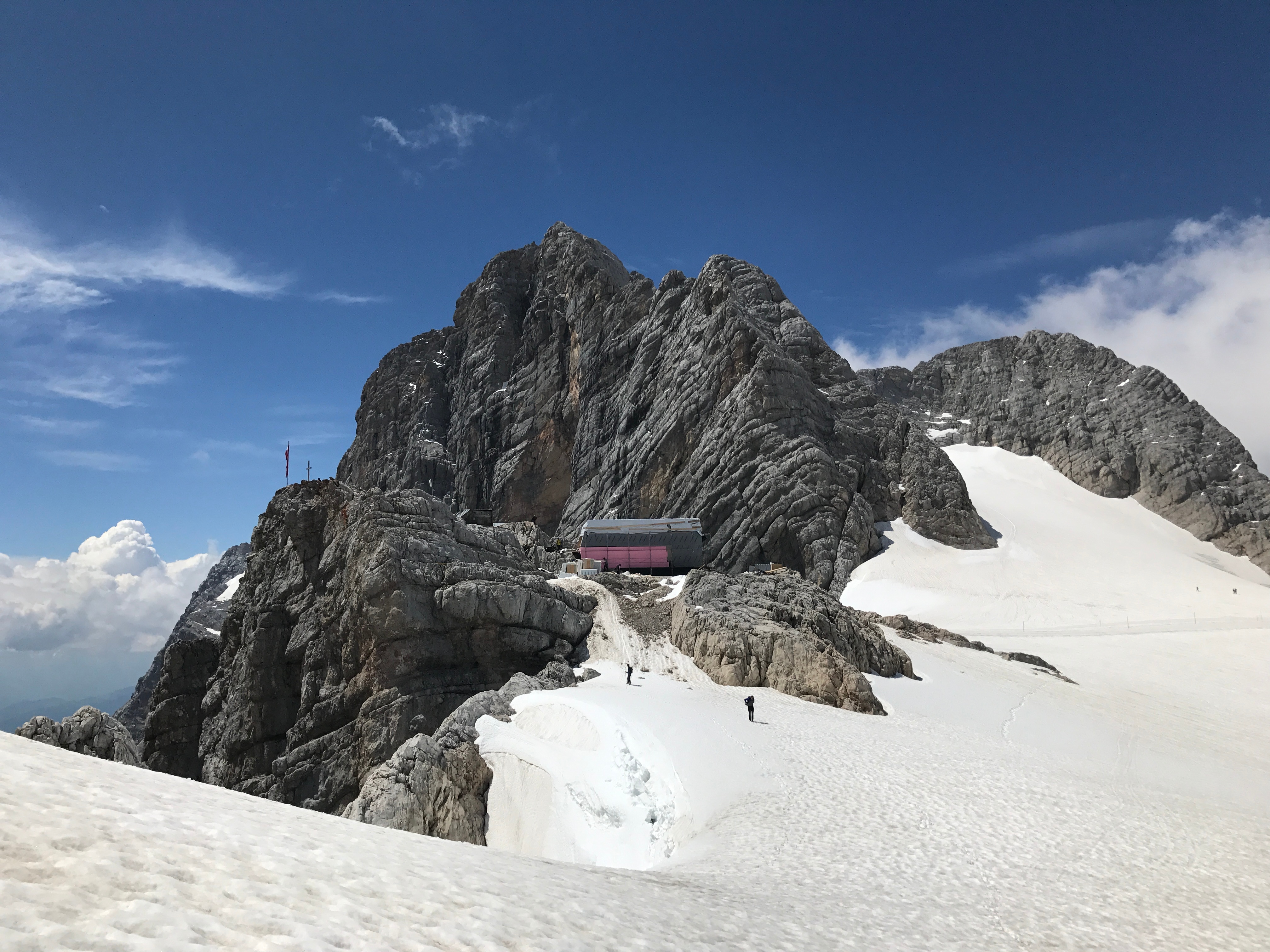 Baustelle Seethalerhütte auf 2.740 m, Anfang Juli 2018 