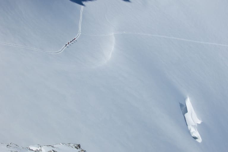 Skihochtour am Gletscher: Gletscherspalte