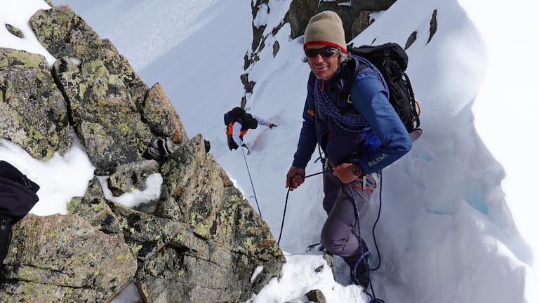 Durch die Kräulscharte im Aufstieg zur Inneren Sommerwand, Franz-Senn-Hütte/ Stubaier Alpen.