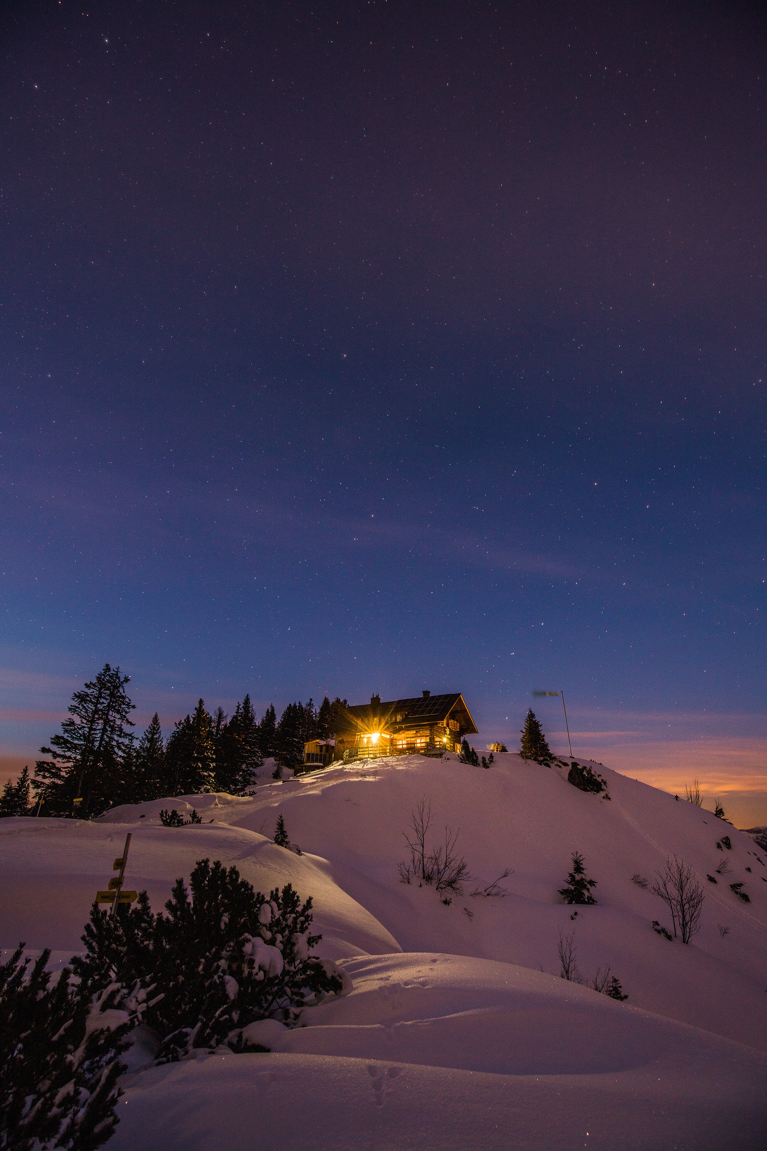 Der Himmel über der Goiserer Hütte in Oberösterreich