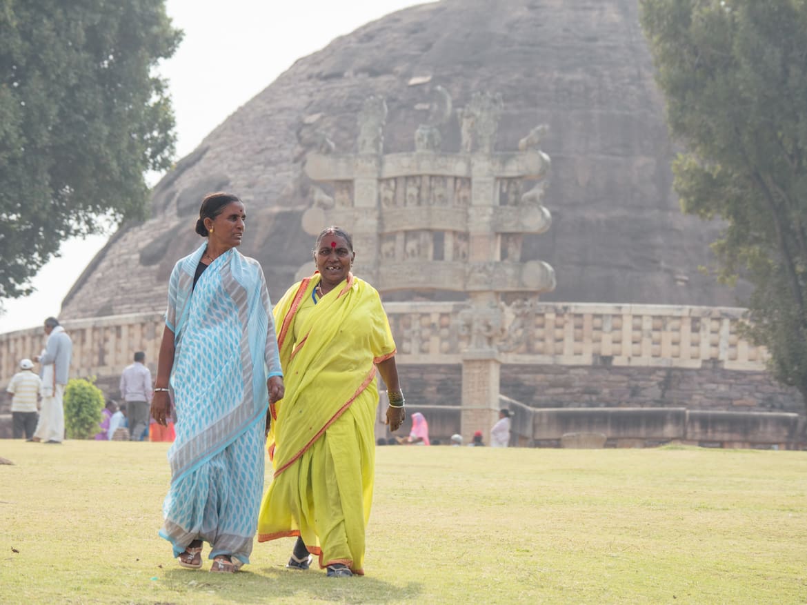UNESCO Weltkulturerbe: Das Buddhistische Heiligtum Sanchi nahe Bhopal, 2.500 Jahre alter Sandstein