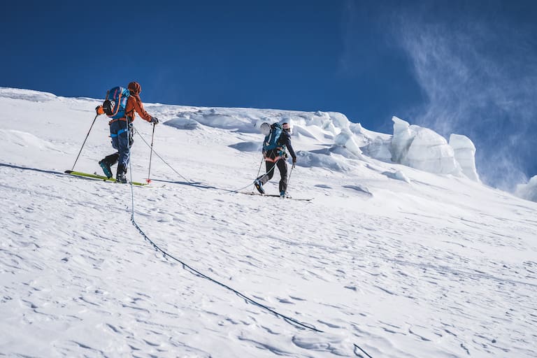 Skihochtouren zur Vorbereitung: hier im Aufstieg zum Großen Geiger