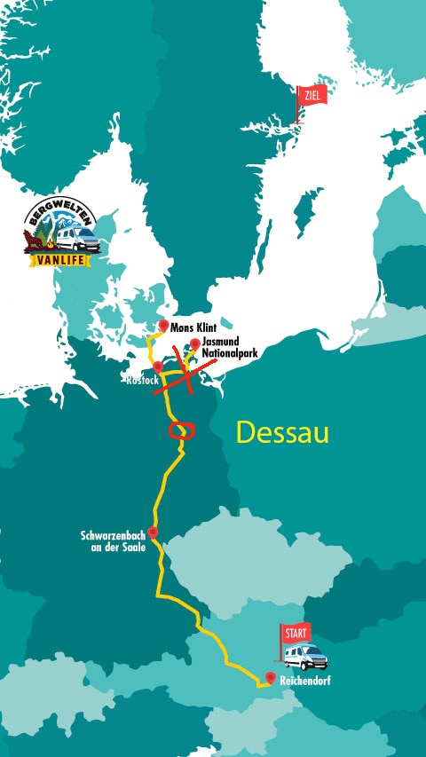 Die dritte Etappe führte Laura von Dessau (DE) nach Møns Klint (DK)