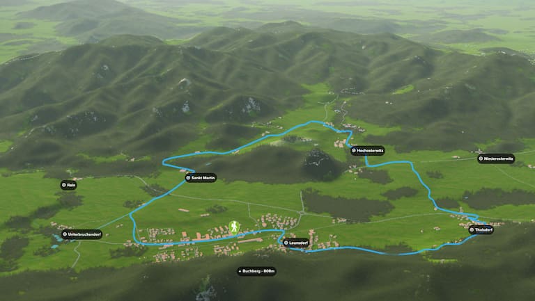 3D-Kartenausschnitt der Wanderung rund um die Burg Hochosterwitz in Kärnten