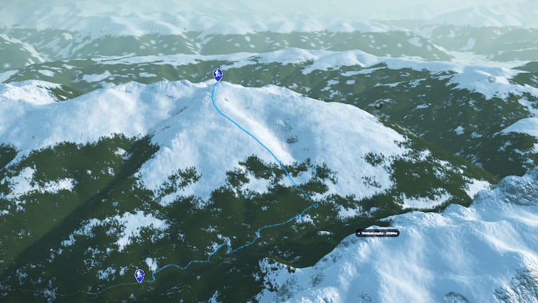 3D-Kartenausschnitt der Skitour auf den Großen Gabler in den Südtiroler Dolomiten