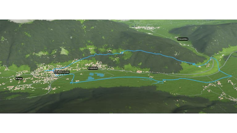 3D-Kartenausschnitt der Wanderung über Hollerberg im Salzburger Lungau