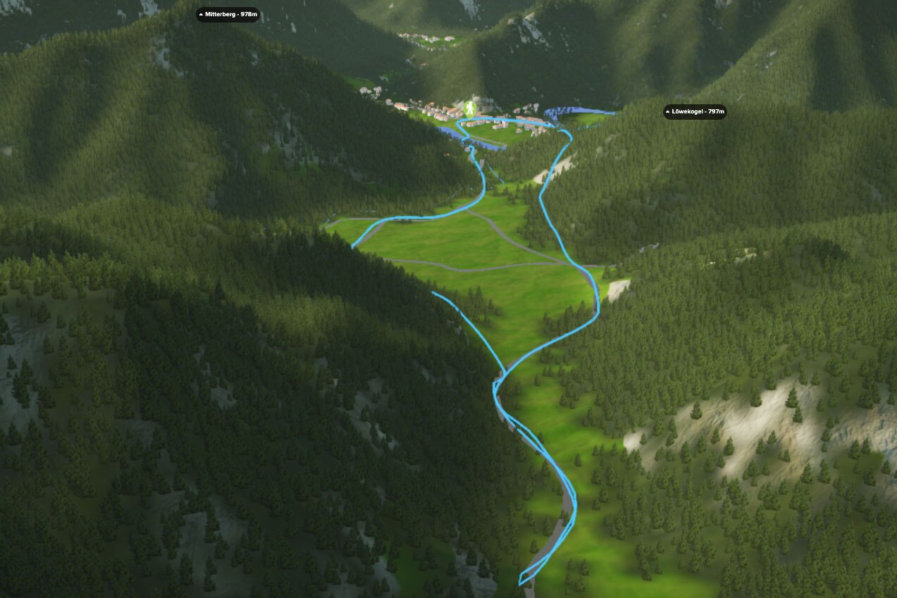 3D-Kartenausschnitt der Hopfgartenrunde im steirischen Hochschwabgebiet