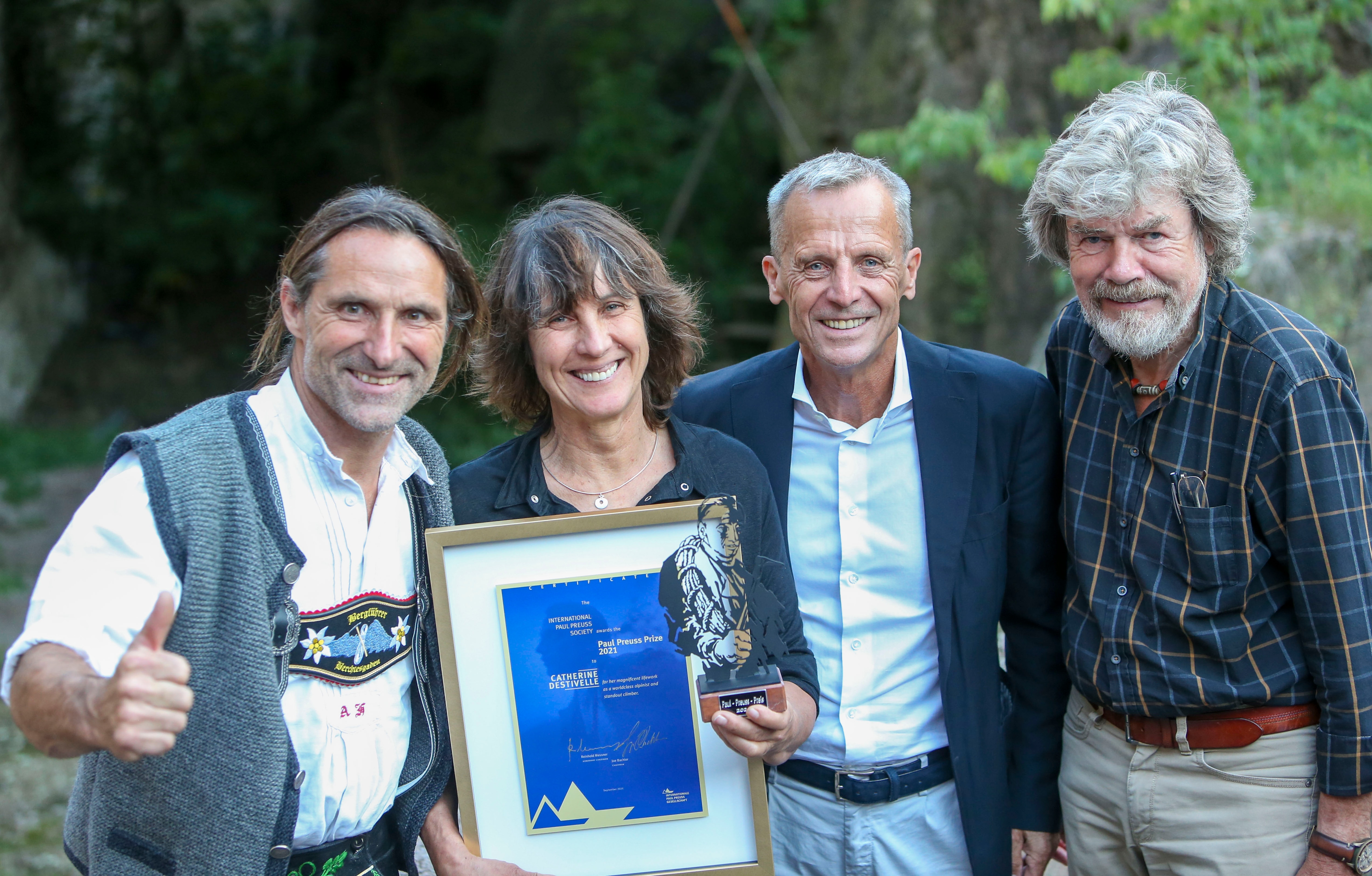 Catherine Destivelle, Alex Huber, Georg Bachler und Reinhold Messner