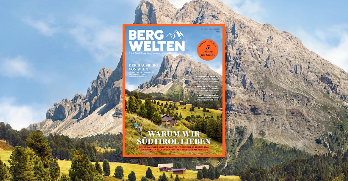 Überall im Zeitschriftenhandel: Das neue Bergwelten Magazin (Oktober/November 2018)