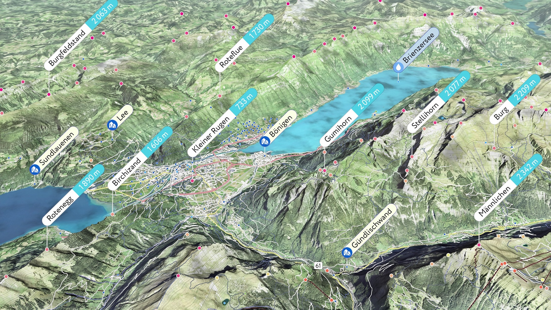 Durch die Visualisierung der Wanderwege und den realitätsnahen 3D-Karten, wird die Tourenplanung leicht gemacht.