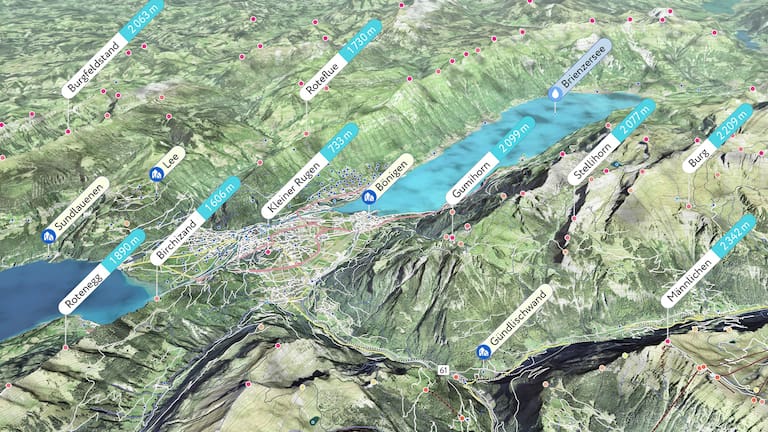 Durch die Visualisierung der Wanderwege und den realitätsnahen 3D-Karten, wird die Tourenplanung leicht gemacht.