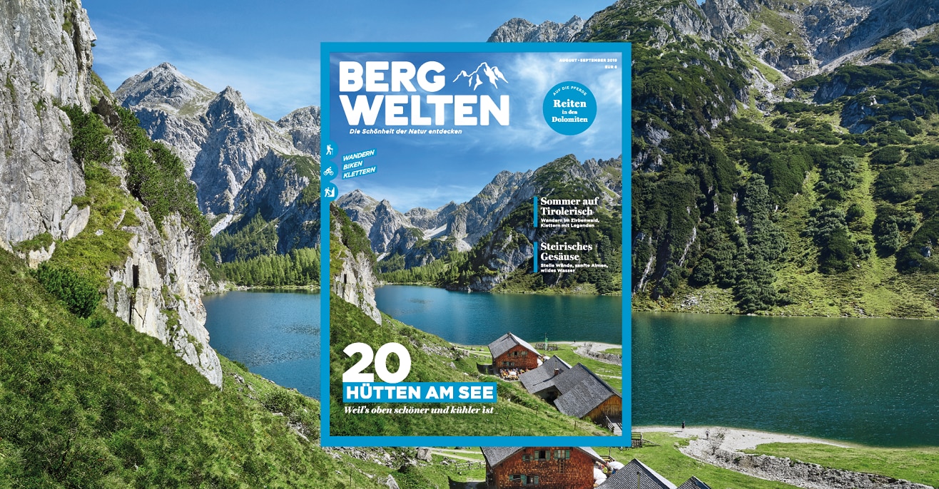 Jetzt überall im Zeitschriftenhandel – das Bergwelten Magazin (August/September 2019)