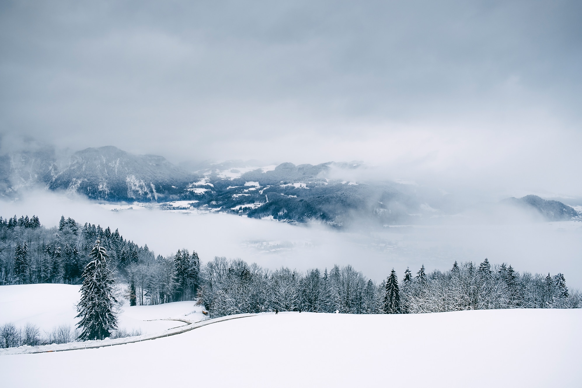 Oberaudorf in Bayern im Winter