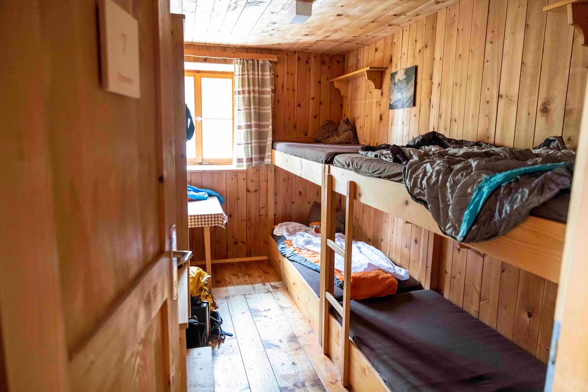 Auch die Mehrbettzimmer sind auf vielen Hütten mittlerweile sehr komfortabel.