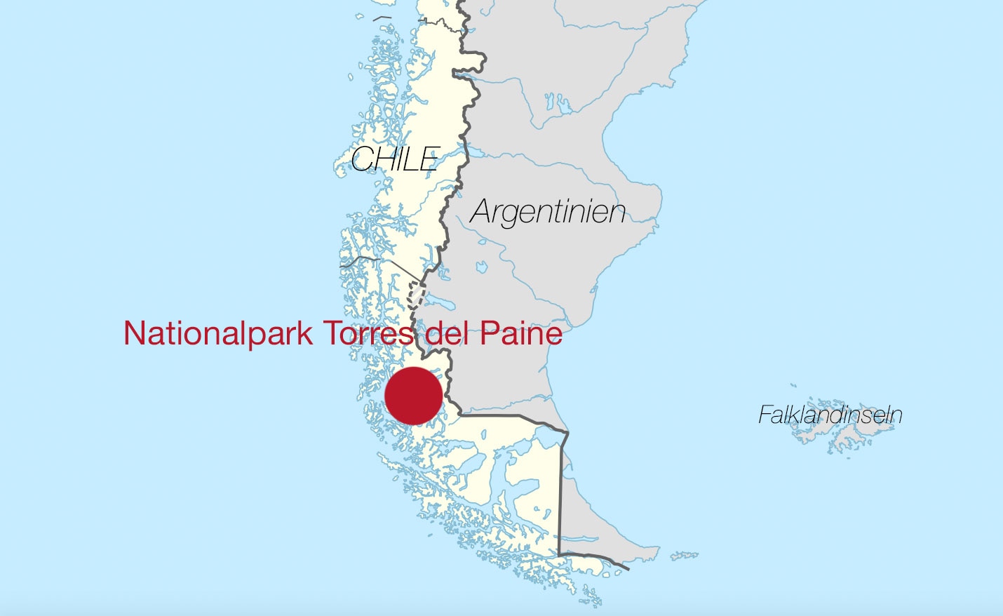 Chile Karte Nationalpark Torres del Paine, Chile