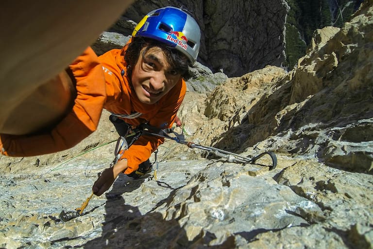 David Lama in der Laserzwand