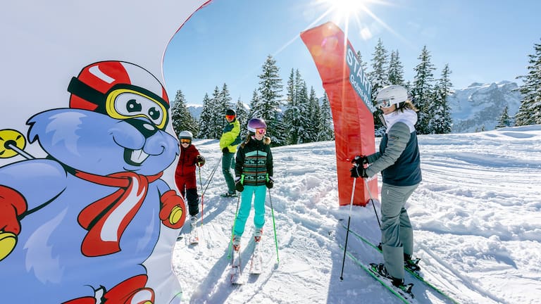 Auf den 44 Pistenkilometern des Skigebiets Golm gibt es viel Abwechslung für Kinder.