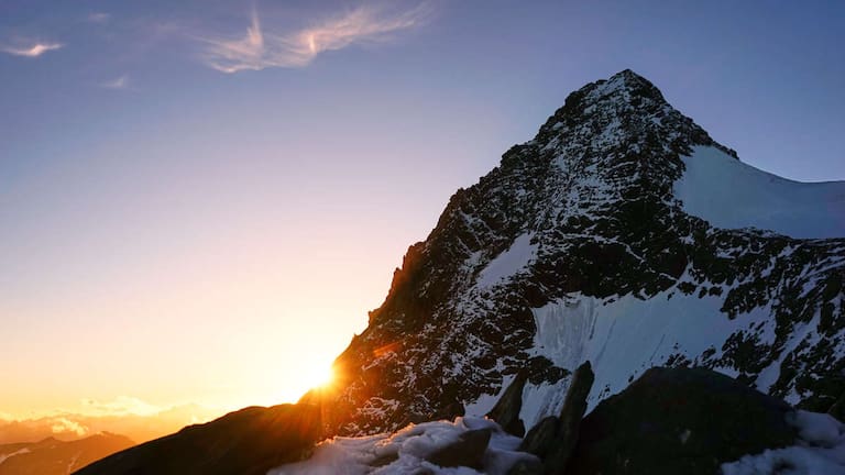 Blick auf den Großglockner bei Sonnenuntergang