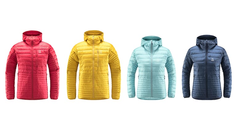 Die Micro Nordic Down Hood Jacke ist für Herren (links) und Damen (rechts) erhältlich.