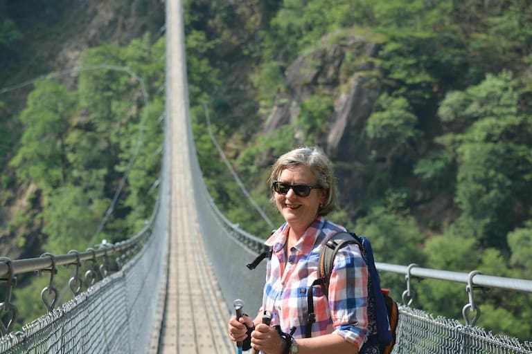 Tibetische Hängebrücke Carasc Tessin