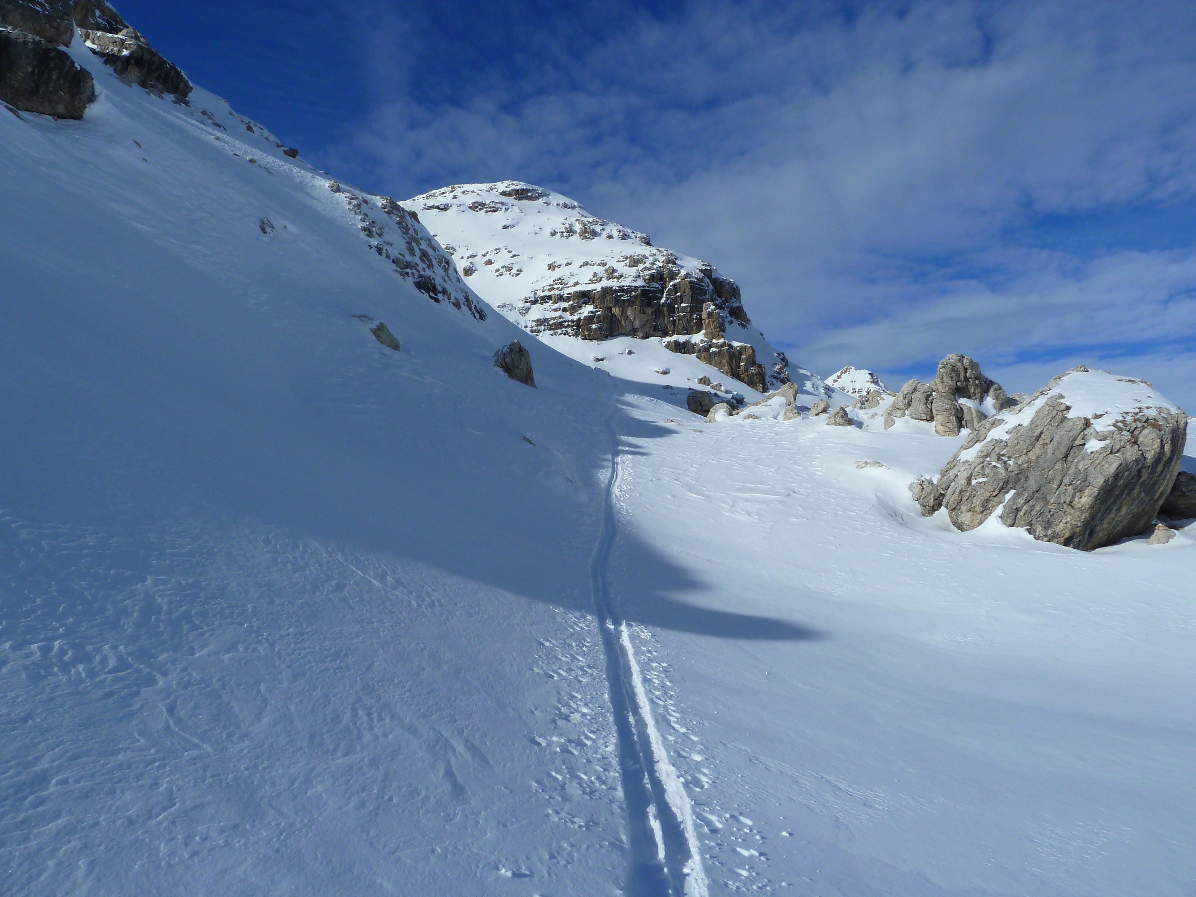 Skitour: Auf dem Weg zur Östlichen Puezspitze in den Dolomiten