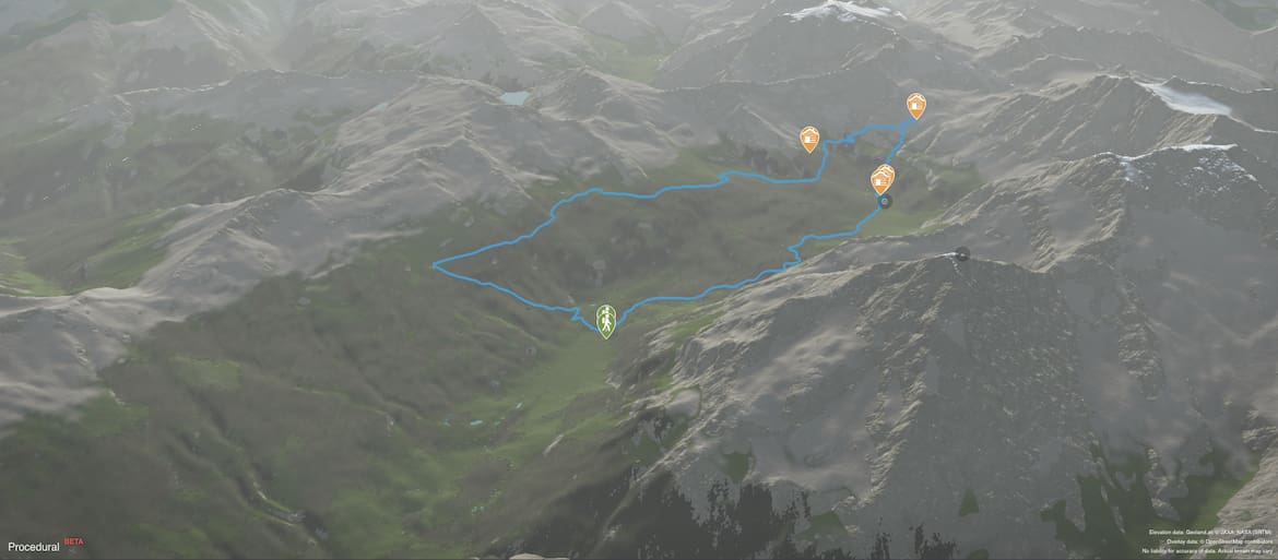 Kartenausschnitt: Die 3-Tages-Tour im Raurisertal in den Hohen Tauern im Gesamtüberblick