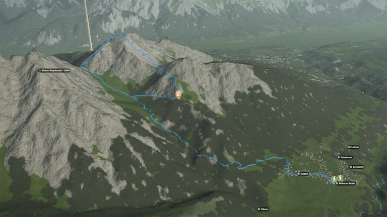 3D-Kartenausschnitt: Wanderung zur Saile von Telfes