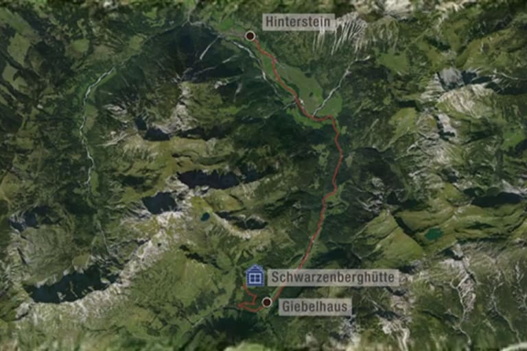 Lage der Schwarzenberghütte auf der Landkarte