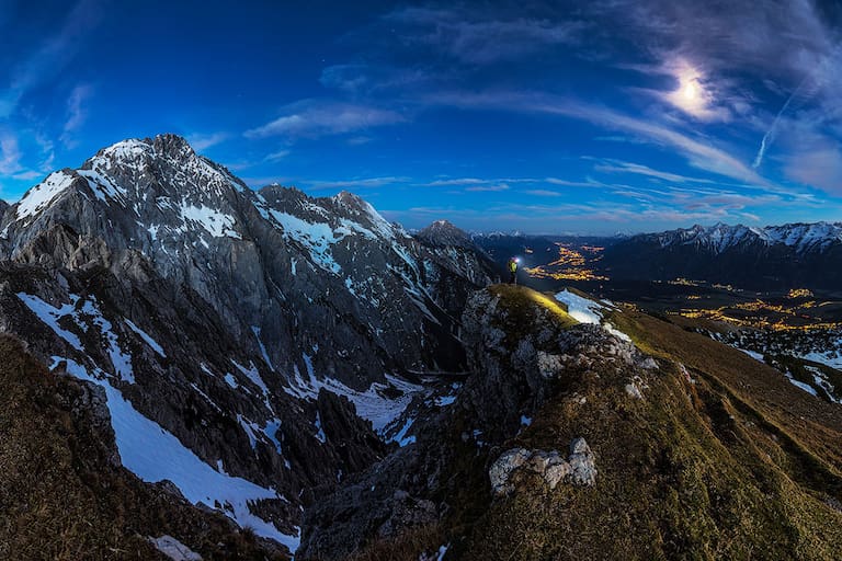 Mond-Aufnahme von der Wankspitze in Tirol
