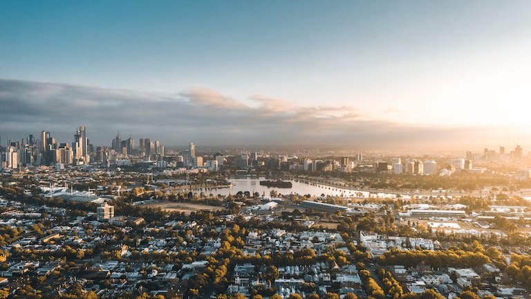 Die Skyline von Melbourne
