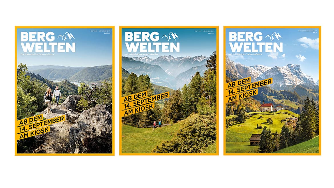 Cover: Bergwelten Magazin (Herbst) – Österreich, Deutschland, Schweiz