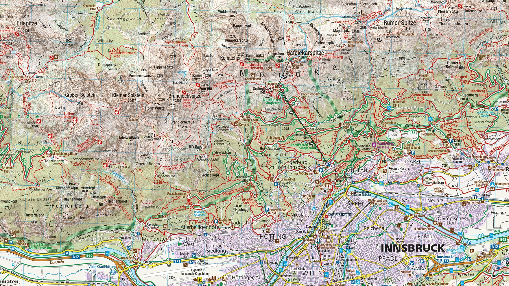 KOMPASS - Karte 36 Innsbruck und Umgebung (1 : 35 000)
