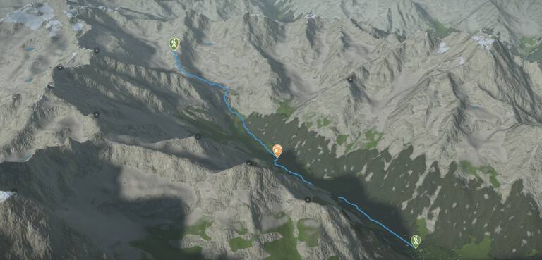 3D-Kartenausschnitt der Wanderung Gschnitz – Bremerhütte