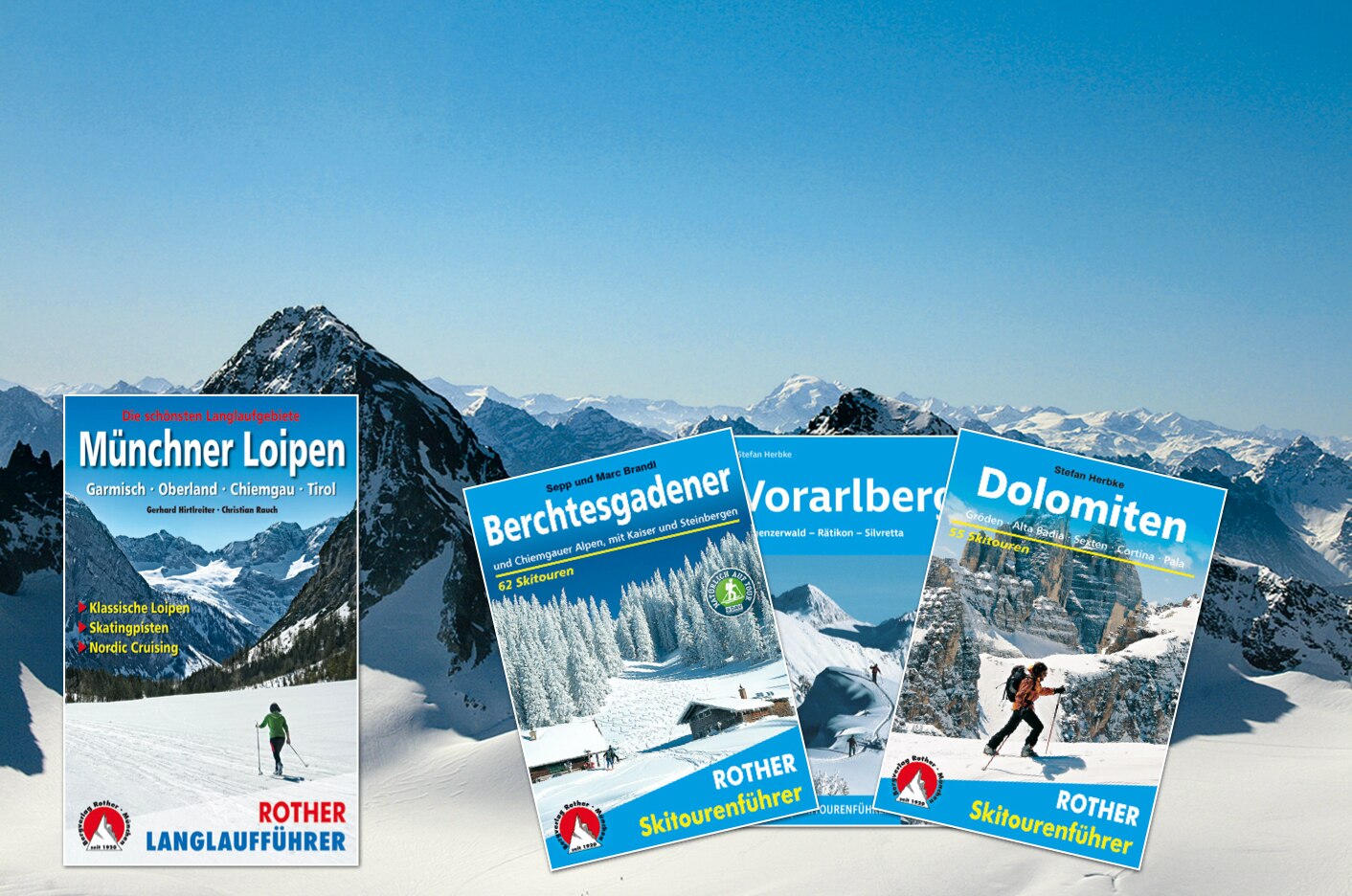 Weitere Rother-Skitourenführer und der Rother-Langlauführer