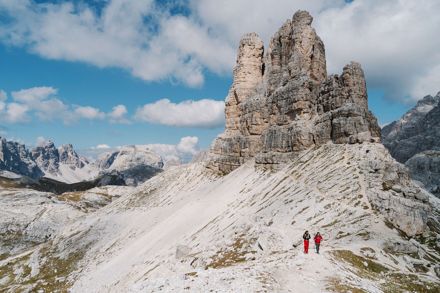 Drei Zinnen: Bergsteiger in den Südtiroler Dolomiten