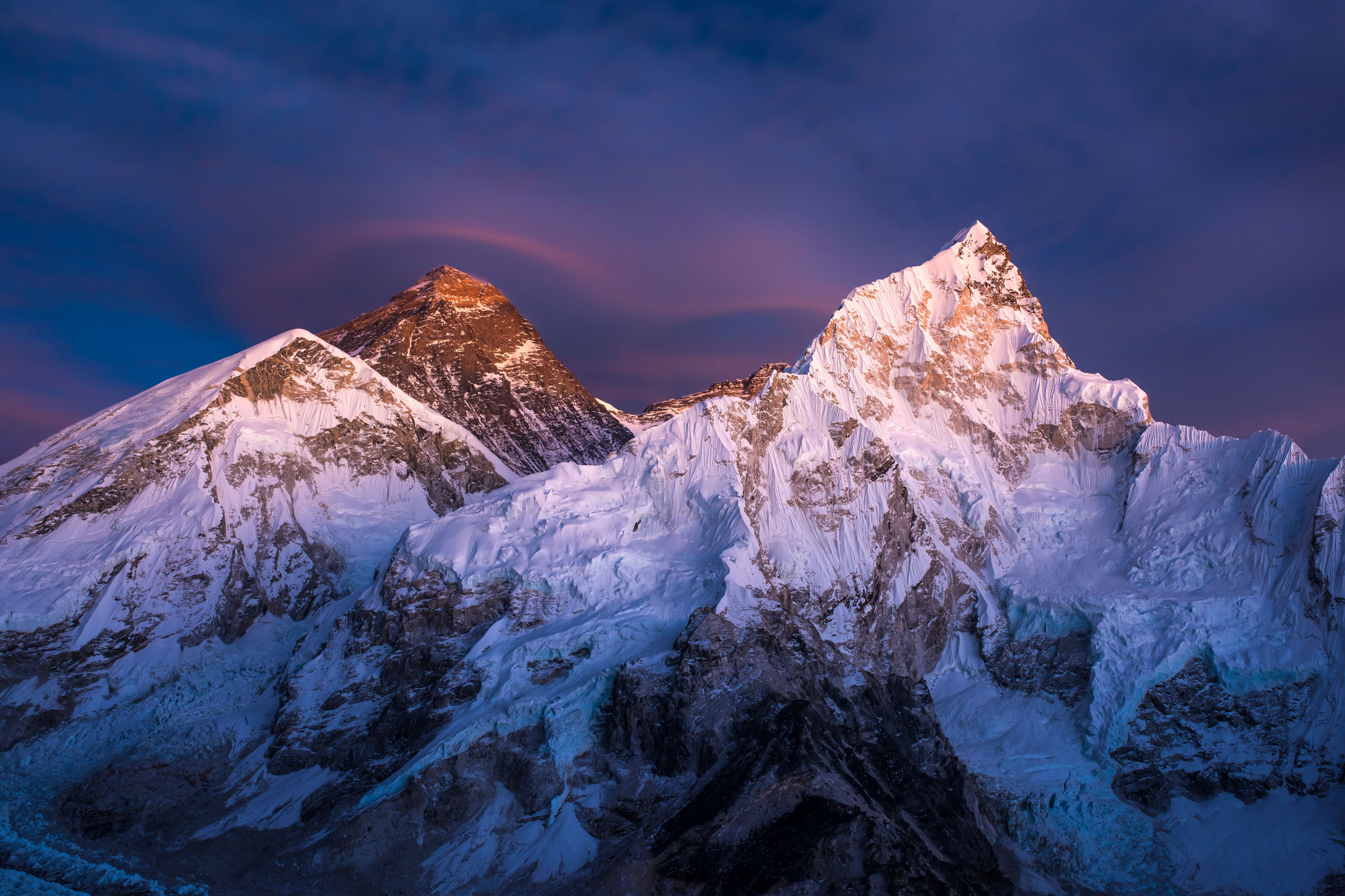 Mount Everest und Lhotse