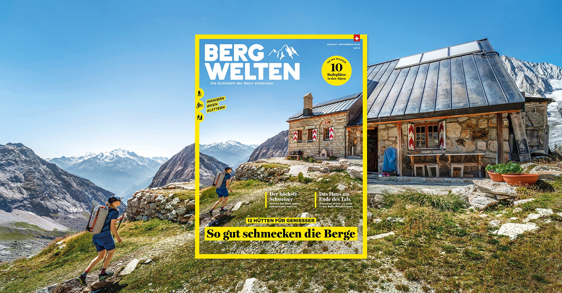 Jetzt überall im Zeitschriftenhandel – das aktuelle Bergwelten Magazin (August/September 2020)