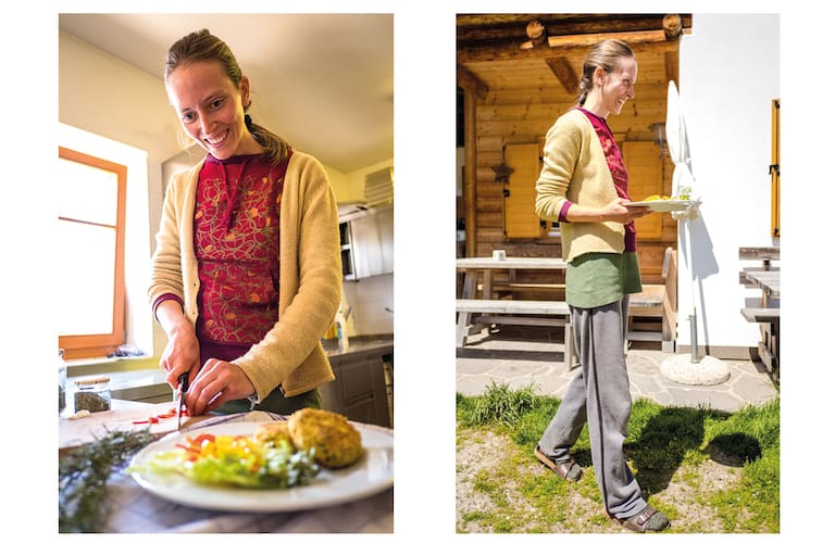 Südtiroler Hüttenkost: Simone Bisan mit ihren köstlichen Hirse-Kartoffel-Laibchen