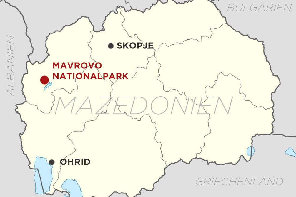 Karte Mazedonien Mavrovo Map