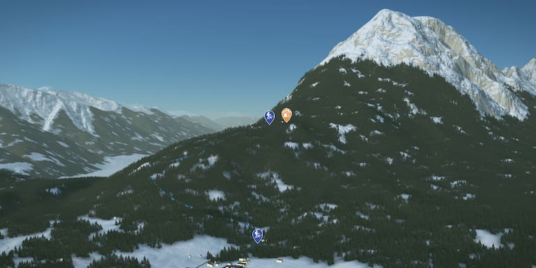 3D-Kartenausschnitt der Skitour Rauthütte im Wettersteingebirge