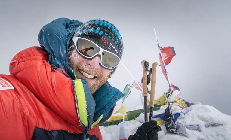Andreas Lattner am Gipfel des Manaslu