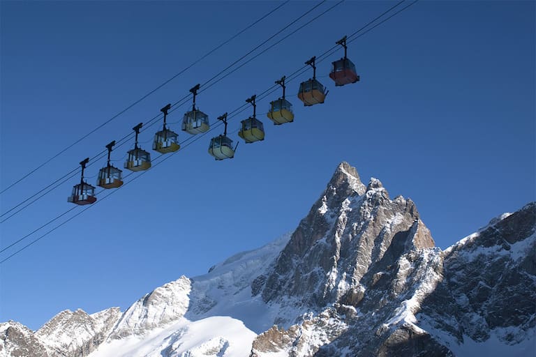 Seilbahn in La Grave, Frankreich