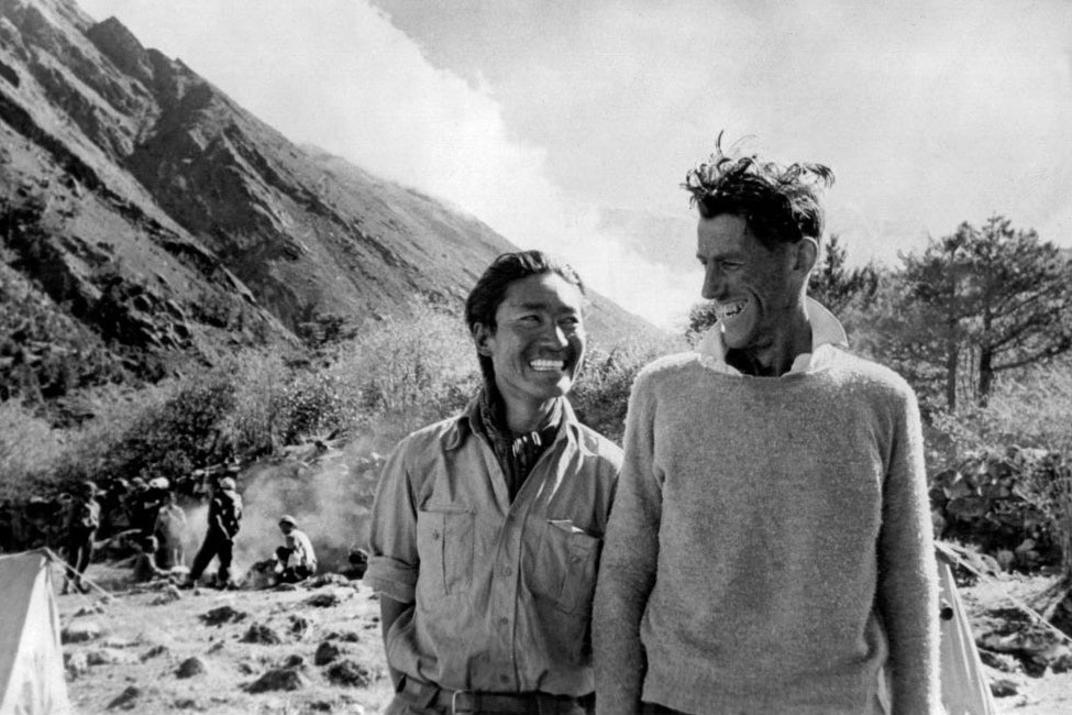 Höhenweltrekorde: Norgay und Hillary im Everest-Camp