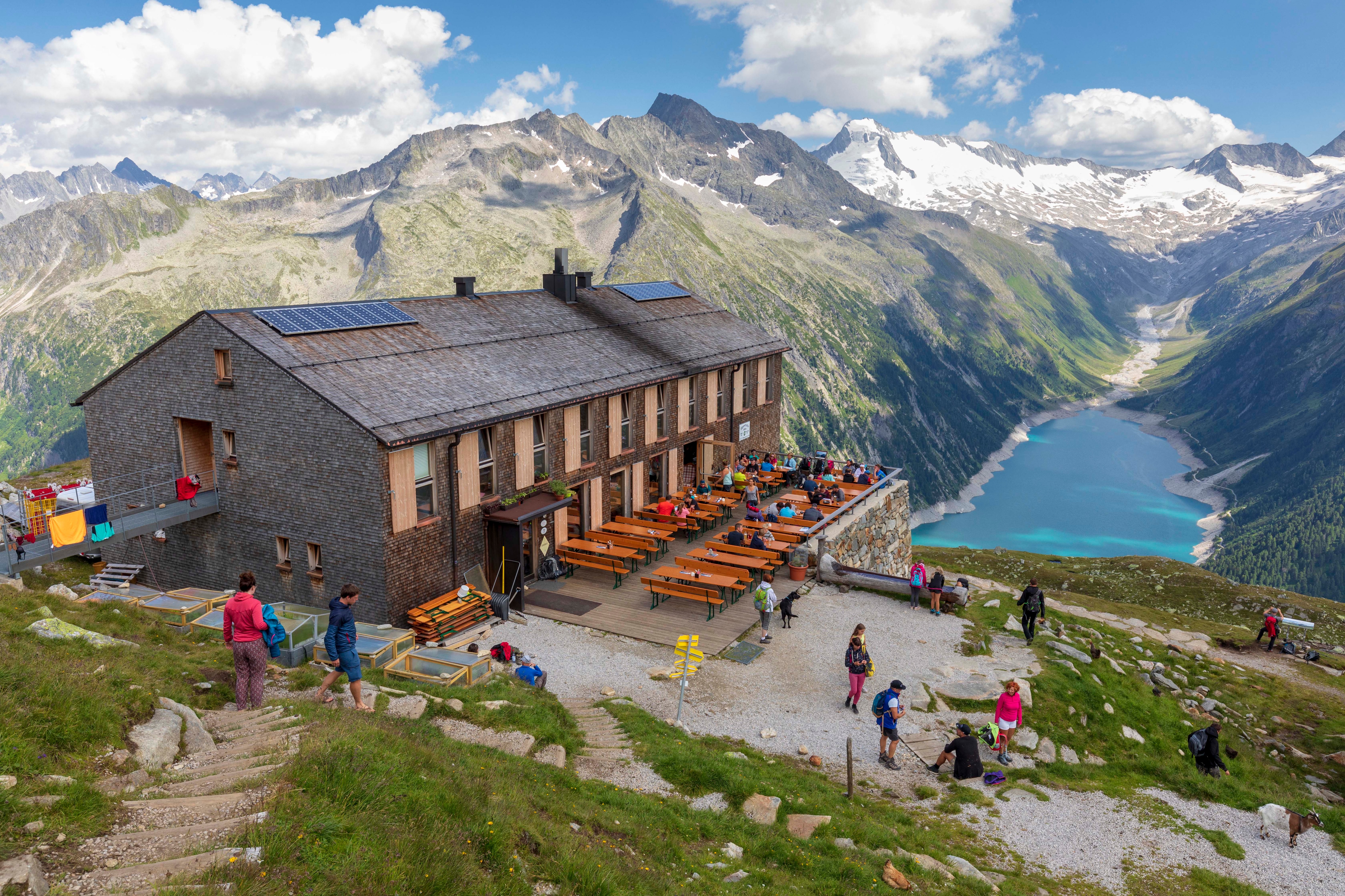 Die Olpererhütte in den Zillertaler Alpen