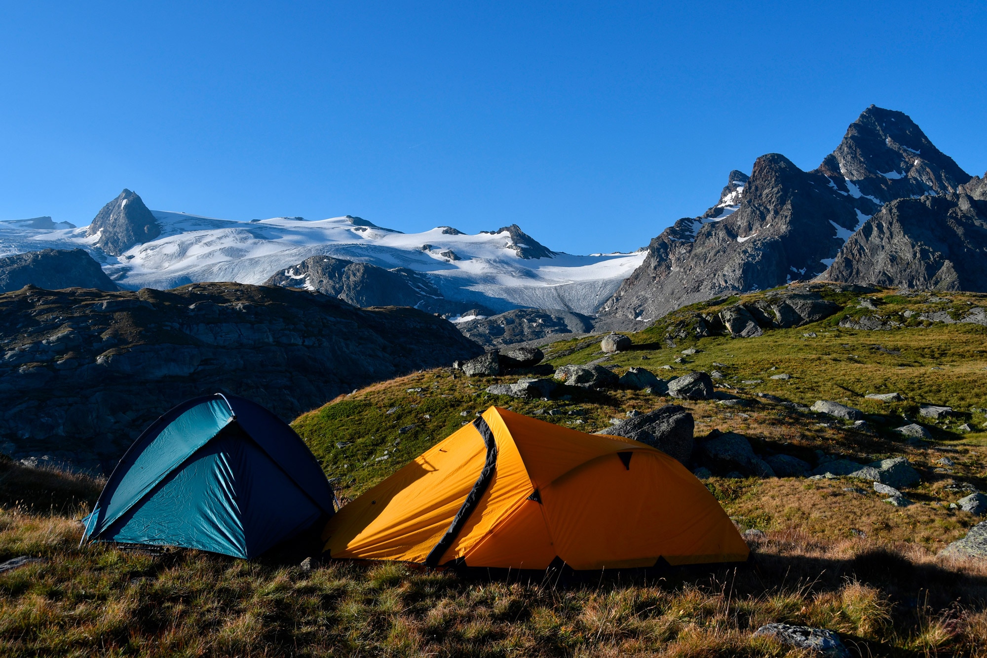Selten erlaubt: oberhalb der Waldgrenze ein Zelt aufzustellen 