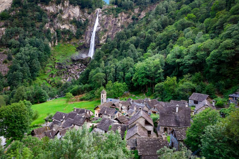 Foroglio-Wasserfall im Bavonatal